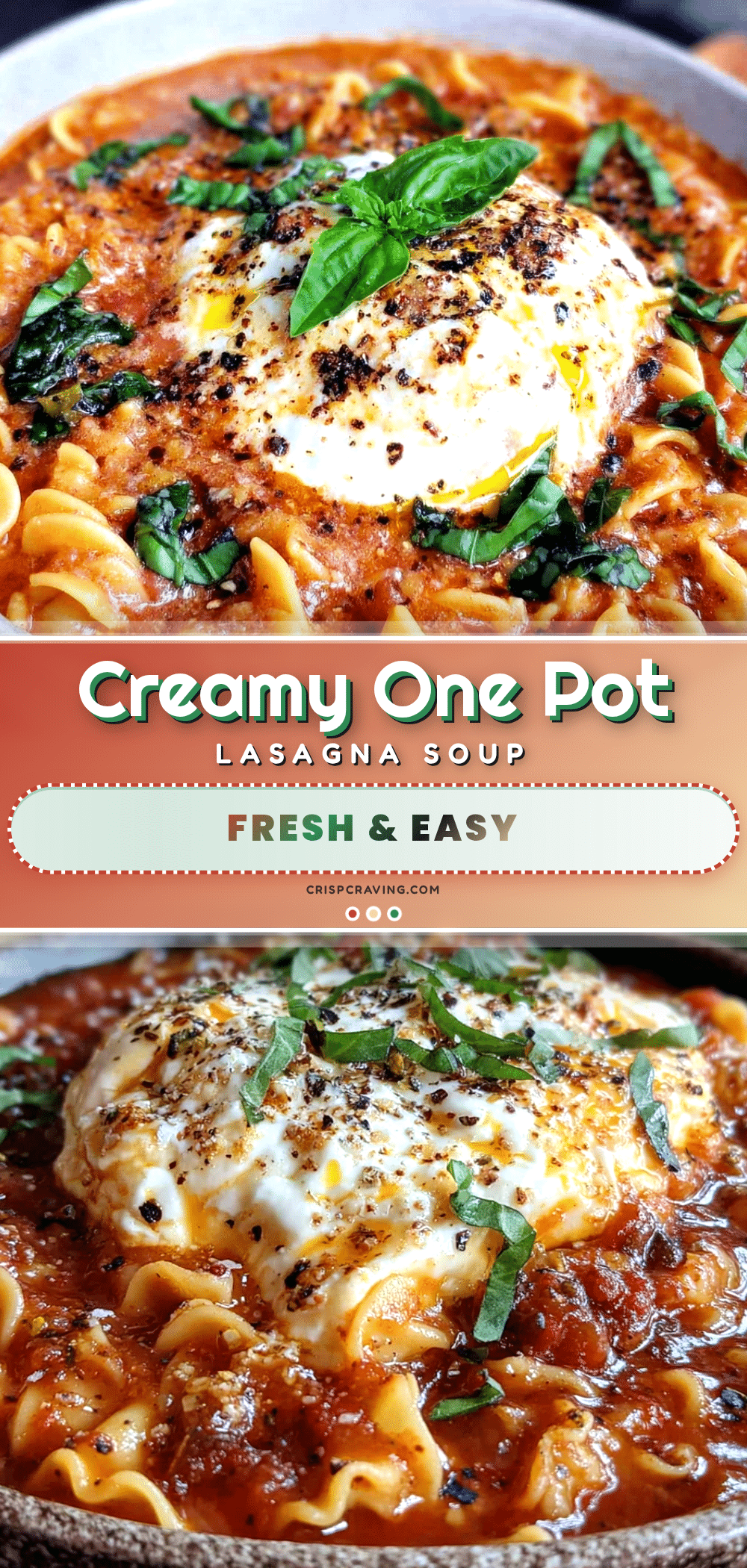 Easy One-Pot Lasagna Soup with Ricotta recipe