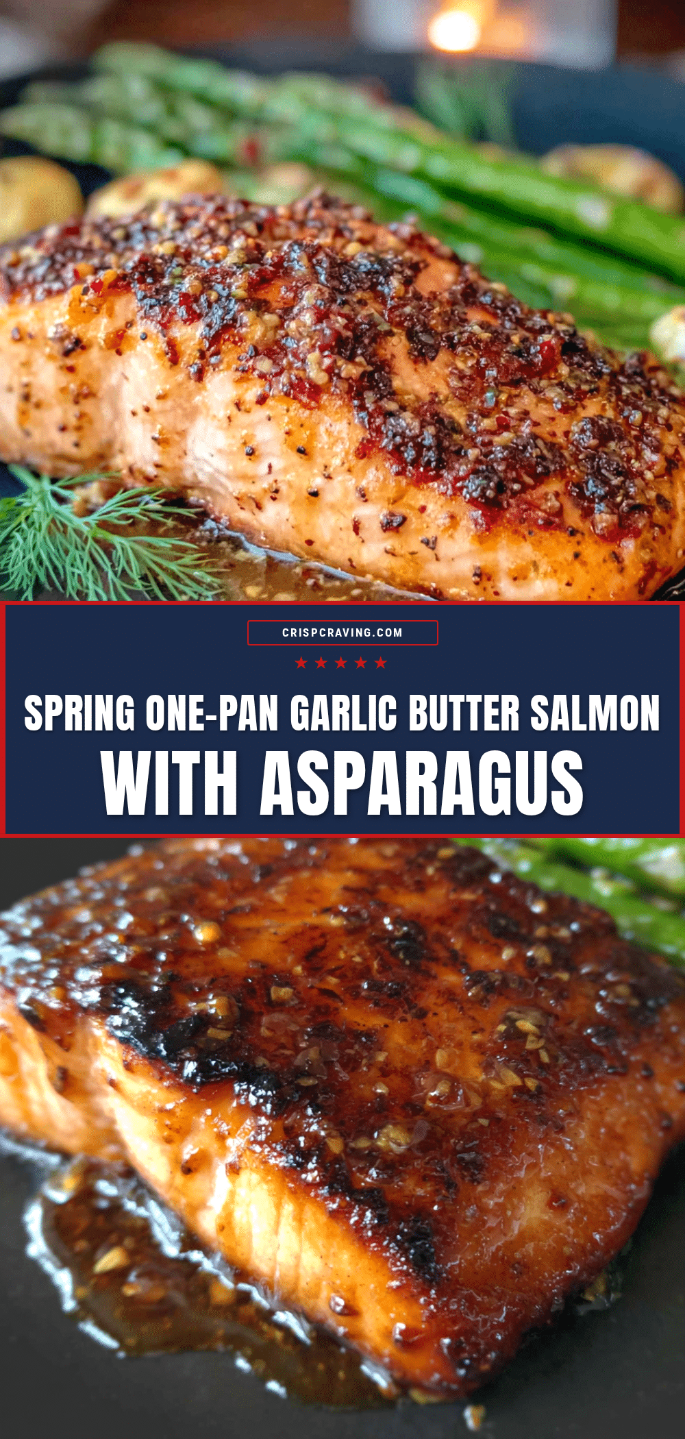 easy spring one-pan garlic butter salmon with asparagus recipe