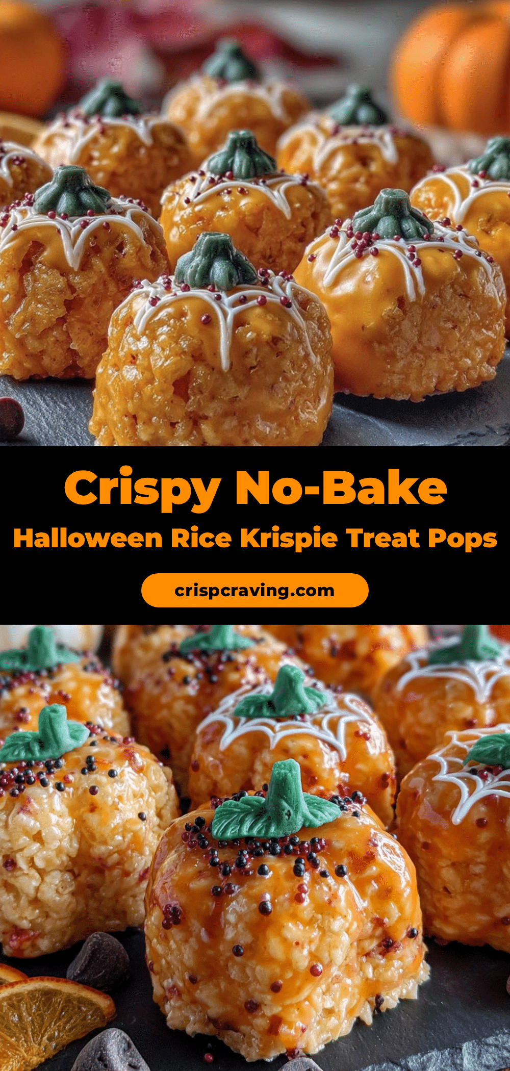 Halloween Rice Krispie Treat Pops recipe
