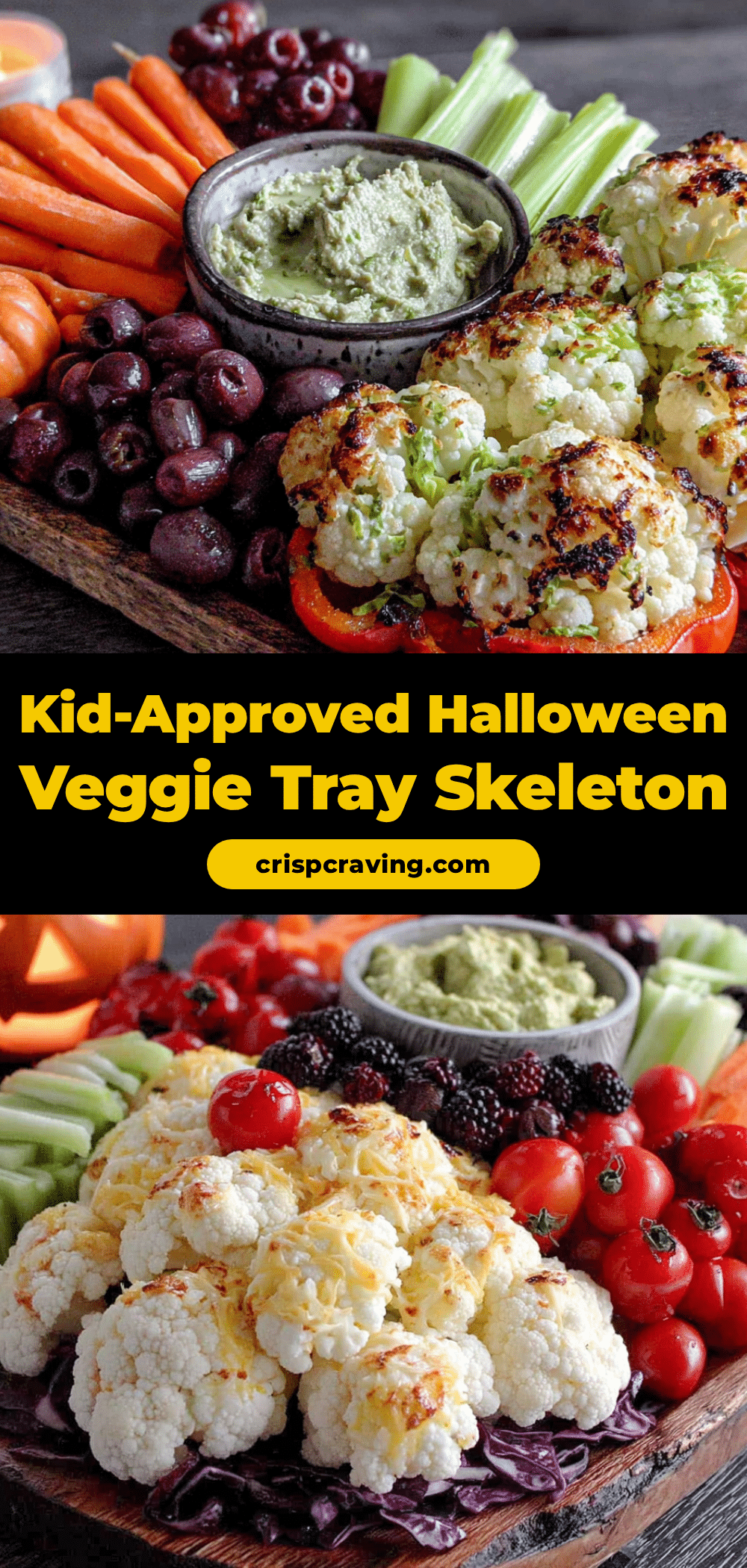 Halloween veggie tray skeleton recipe