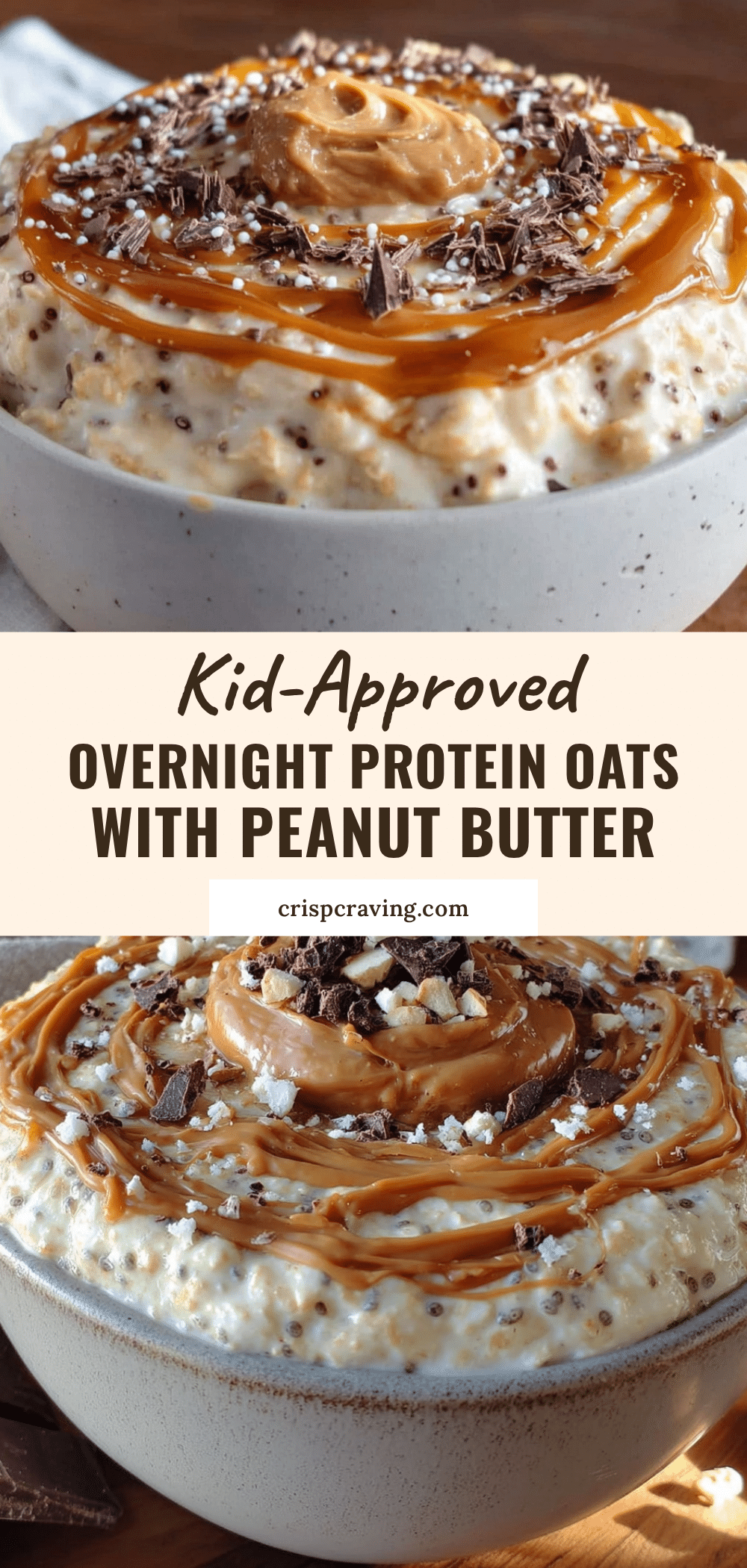 kid-approved overnight protein oats with peanut butter recipe