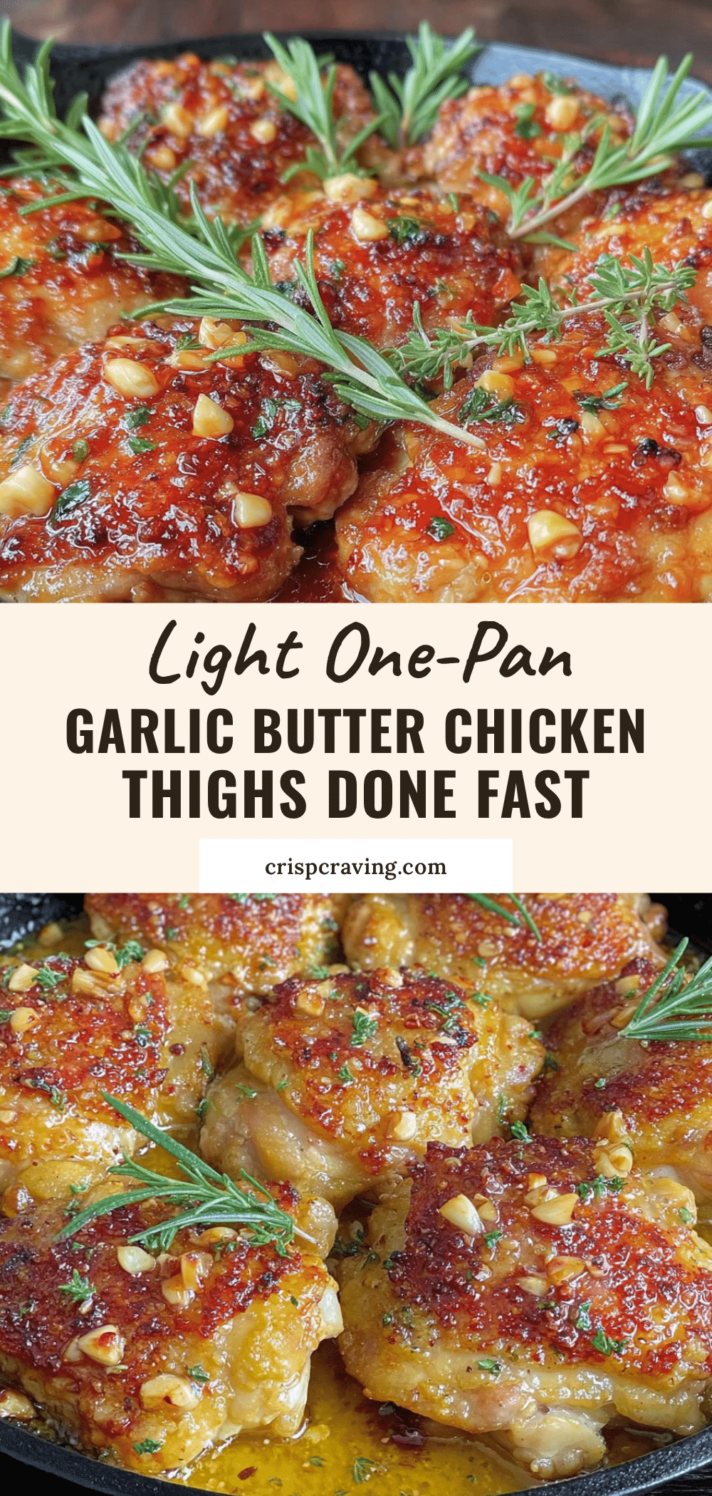 light one-pan garlic butter chicken thighs recipe