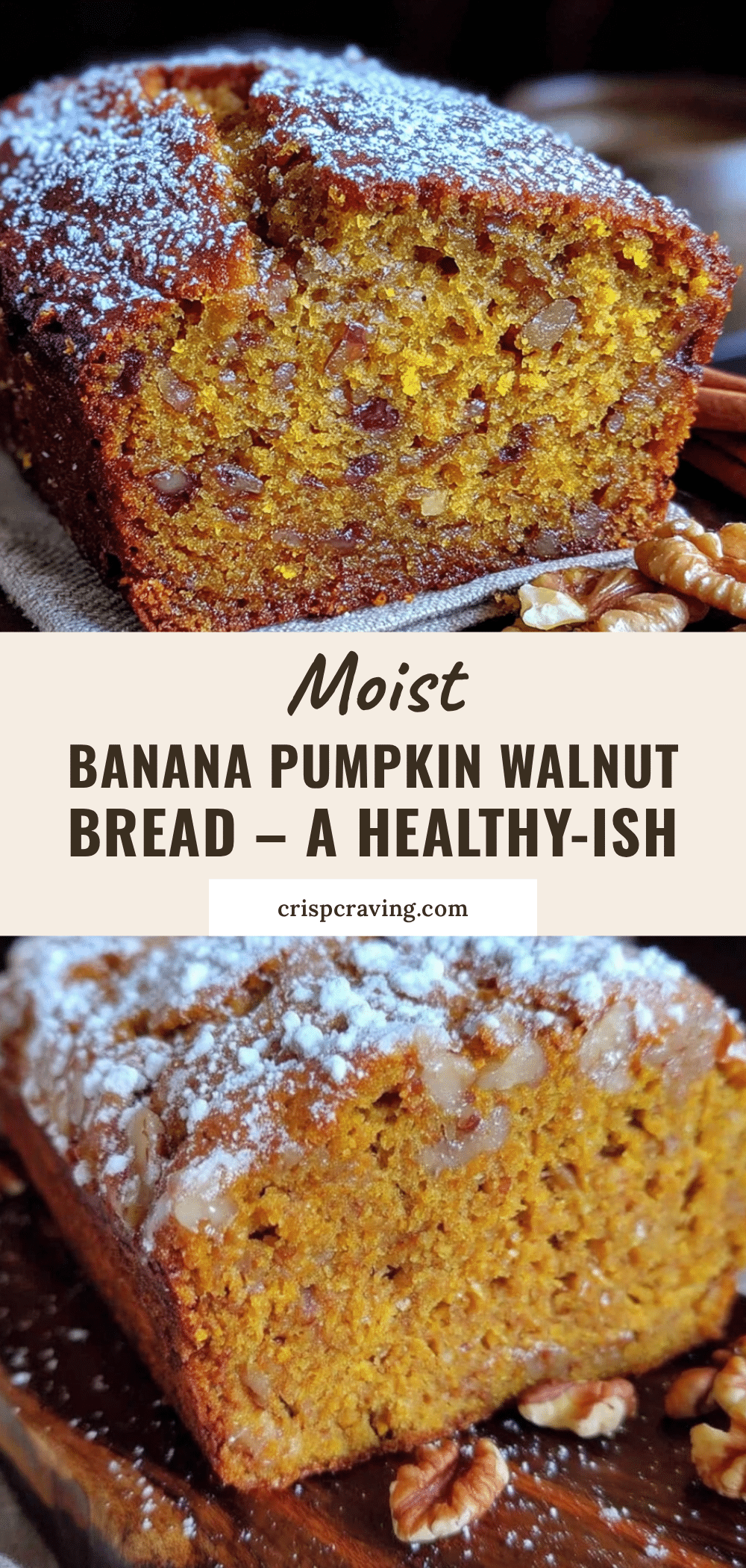 moist banana pumpkin walnut bread recipe