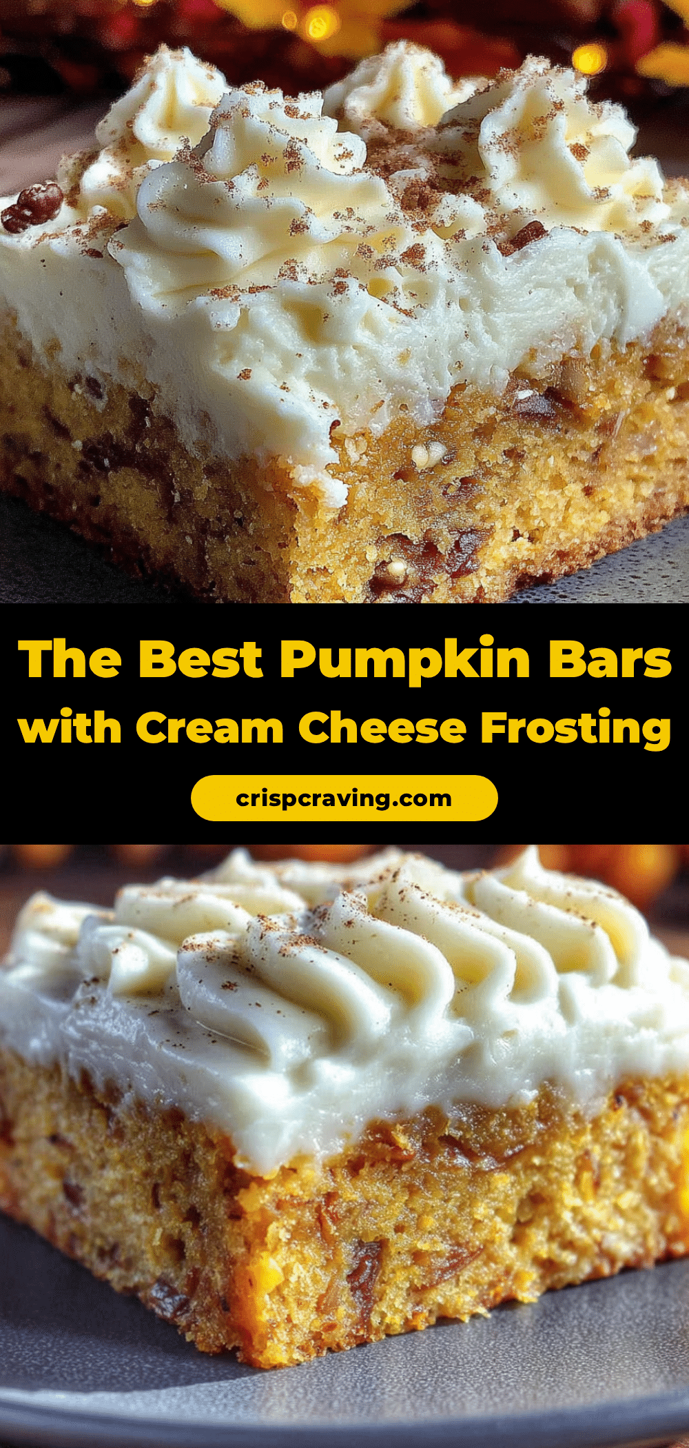 pumpkin bars with cream cheese frosting recipe