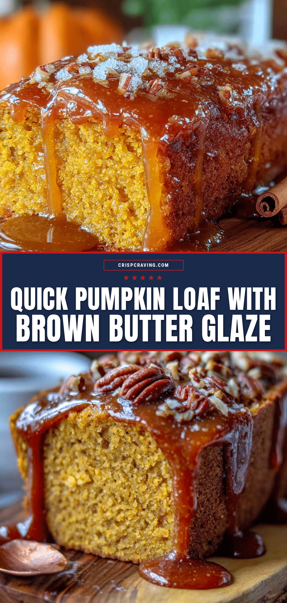 quick pumpkin loaf with brown butter glaze recipe