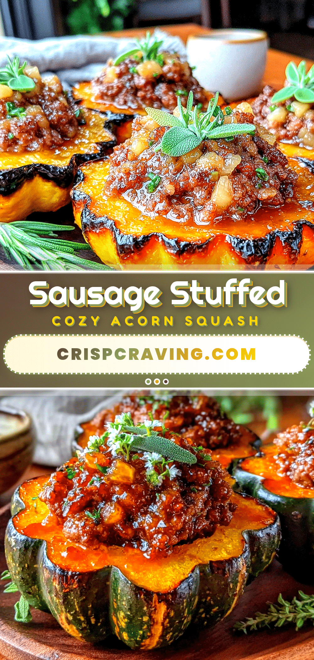 Sausage-Stuffed Acorn Squash recipe
