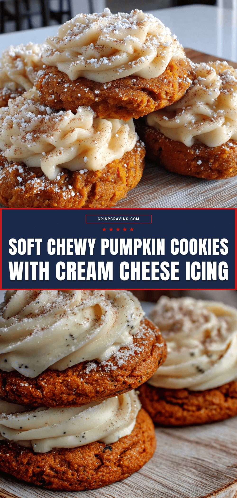 Soft Chewy Pumpkin Cookies with Cream Cheese Icing recipe
