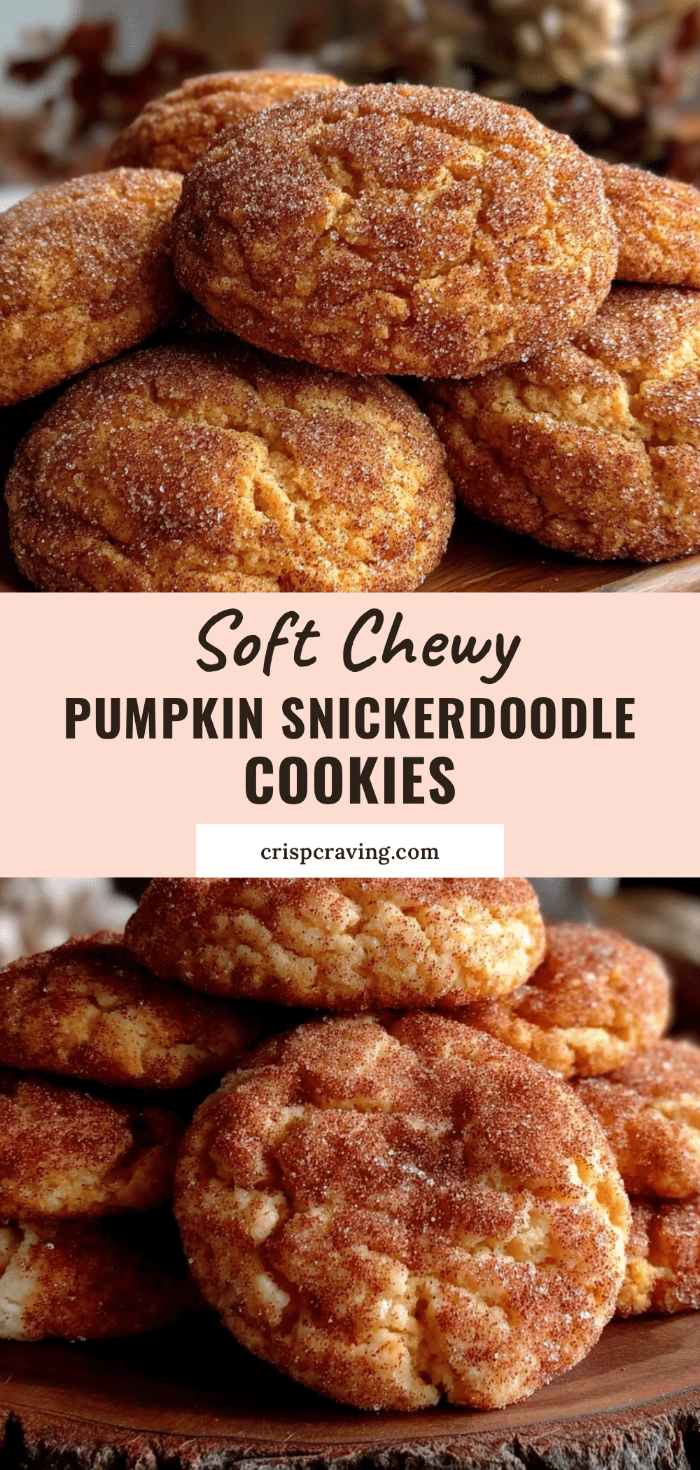 soft chewy pumpkin snickerdoodle cookies recipe