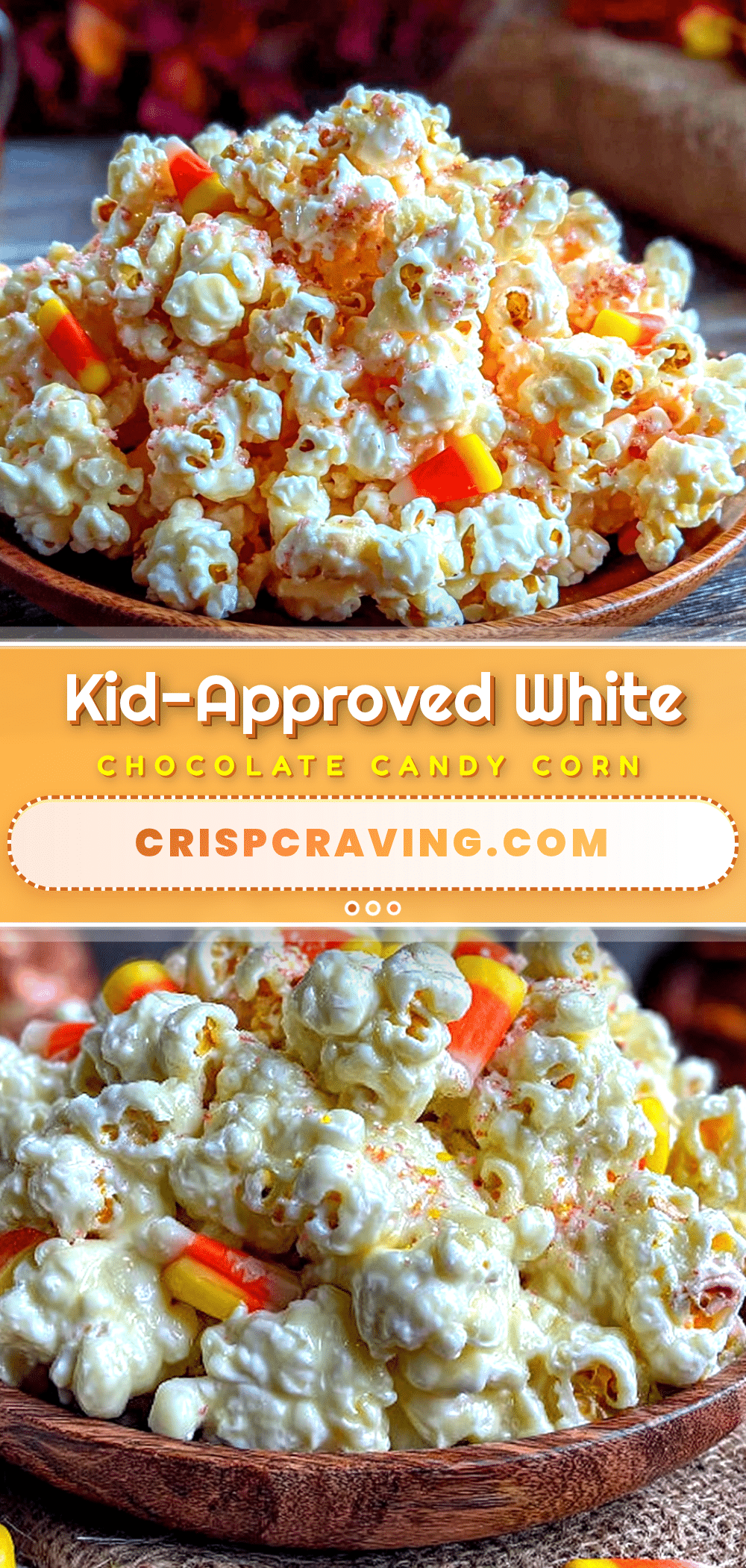 white chocolate candy corn popcorn mix recipe