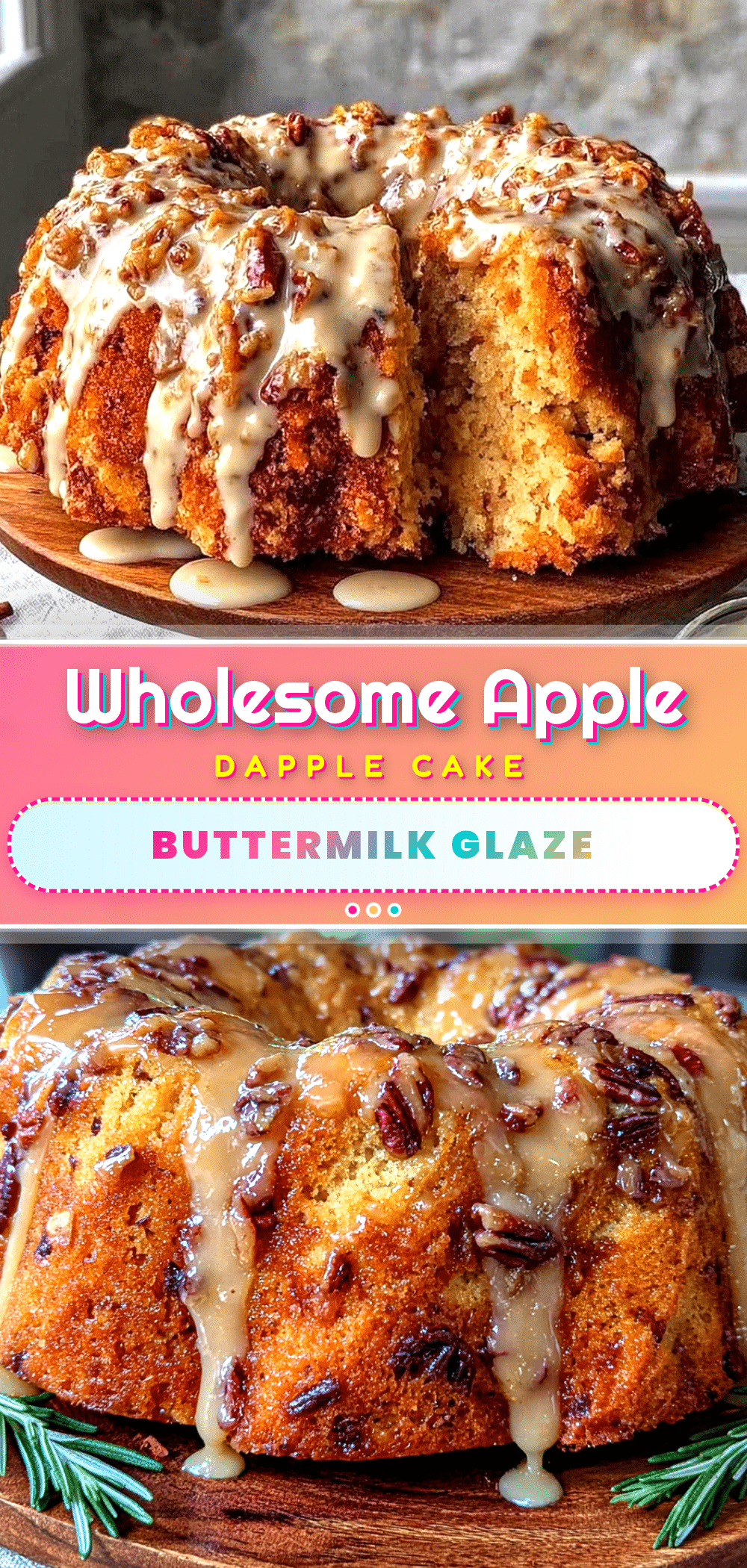 Wholesome Apple Dapple Cake with Buttermilk Glaze recipe