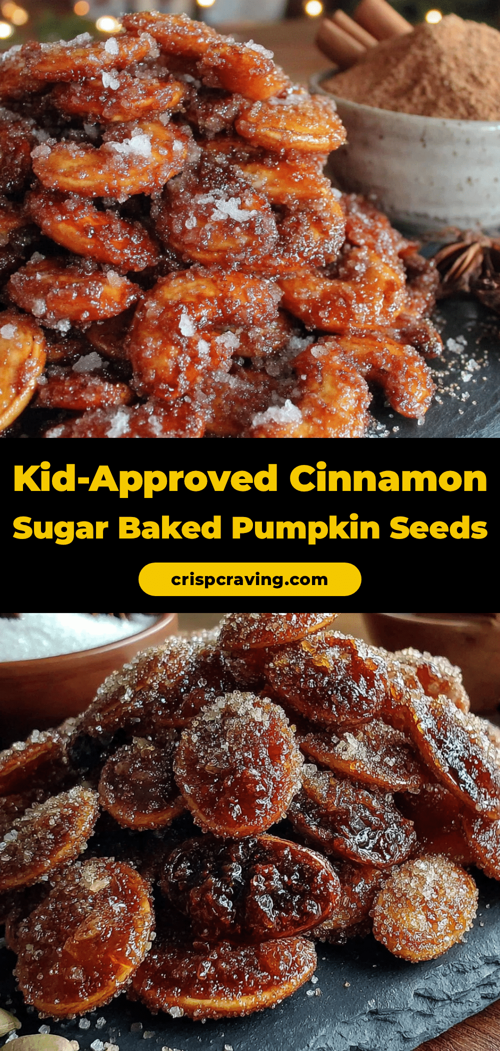 cinnamon sugar baked pumpkin seeds recipe