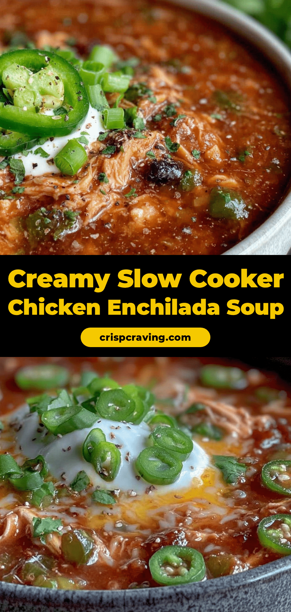 creamy slow cooker chicken enchilada soup recipe