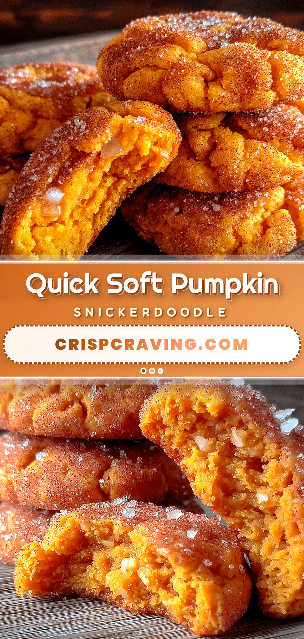 Pumpkin Snickerdoodle Cookies recipe