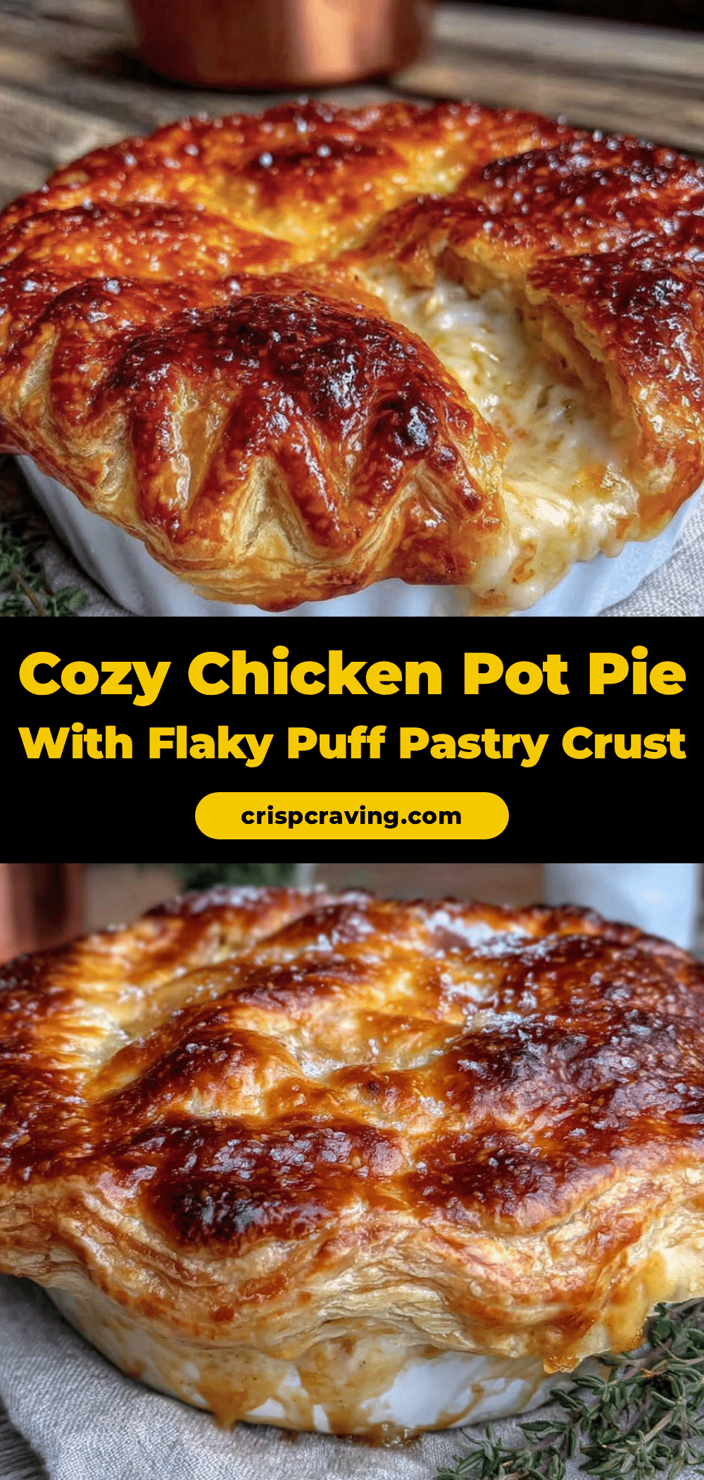 chicken pot pie with puff pastry recipe