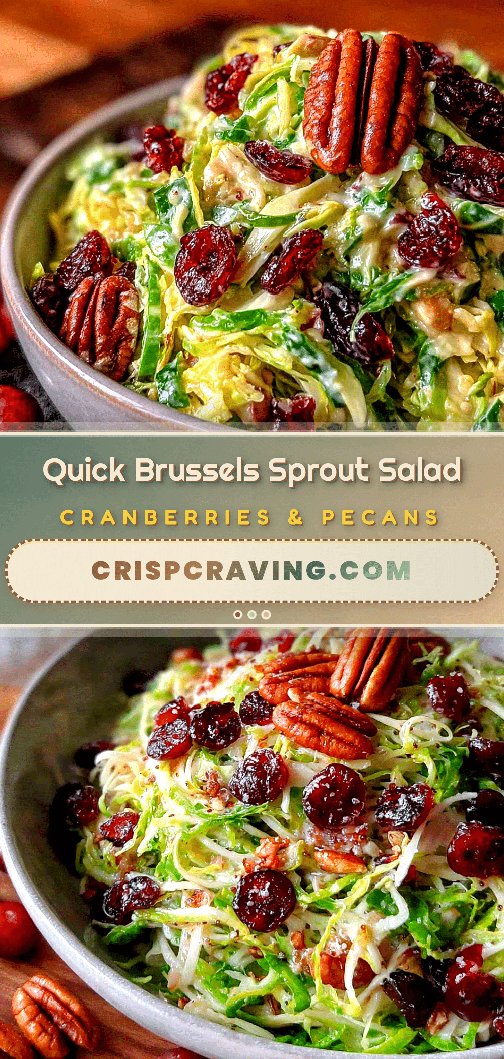 quick brussels sprout salad with cranberries & pecans recipe