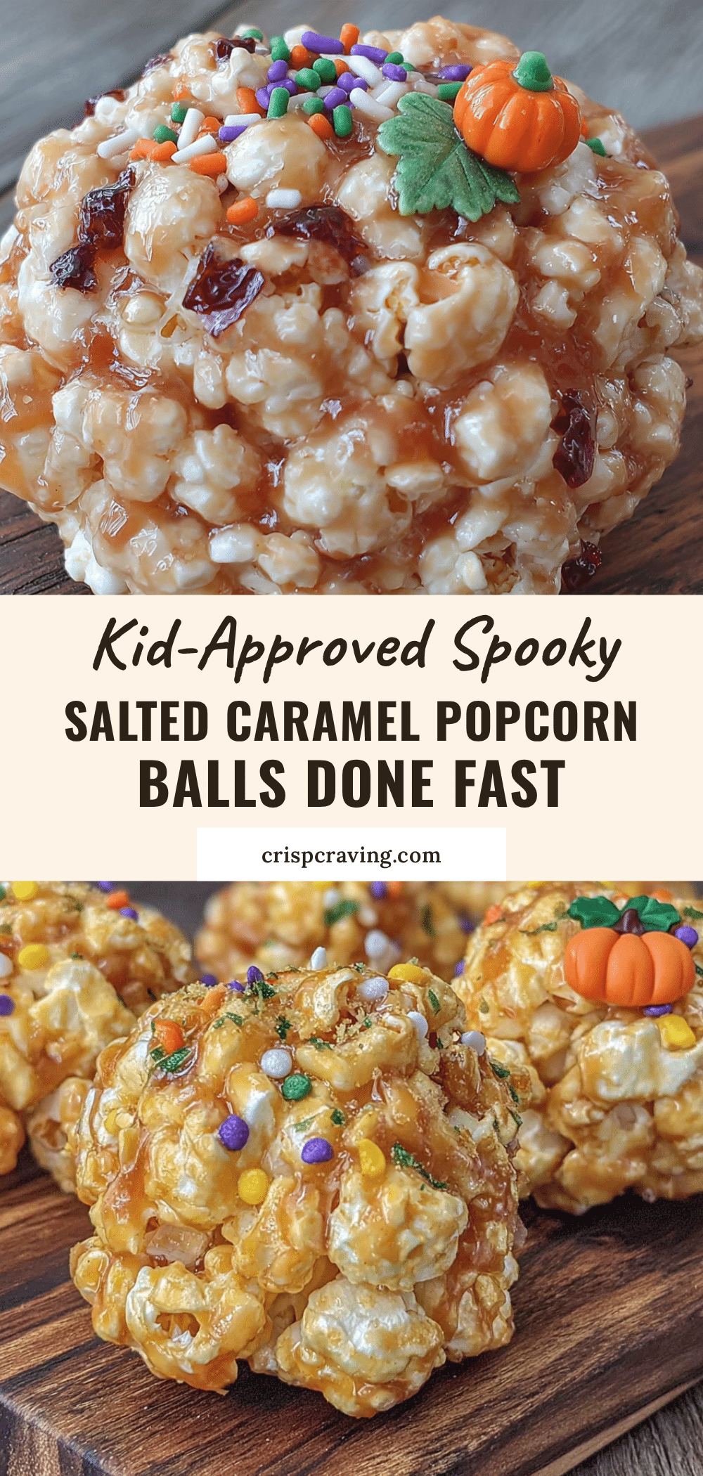 spooky salted caramel popcorn balls recipe