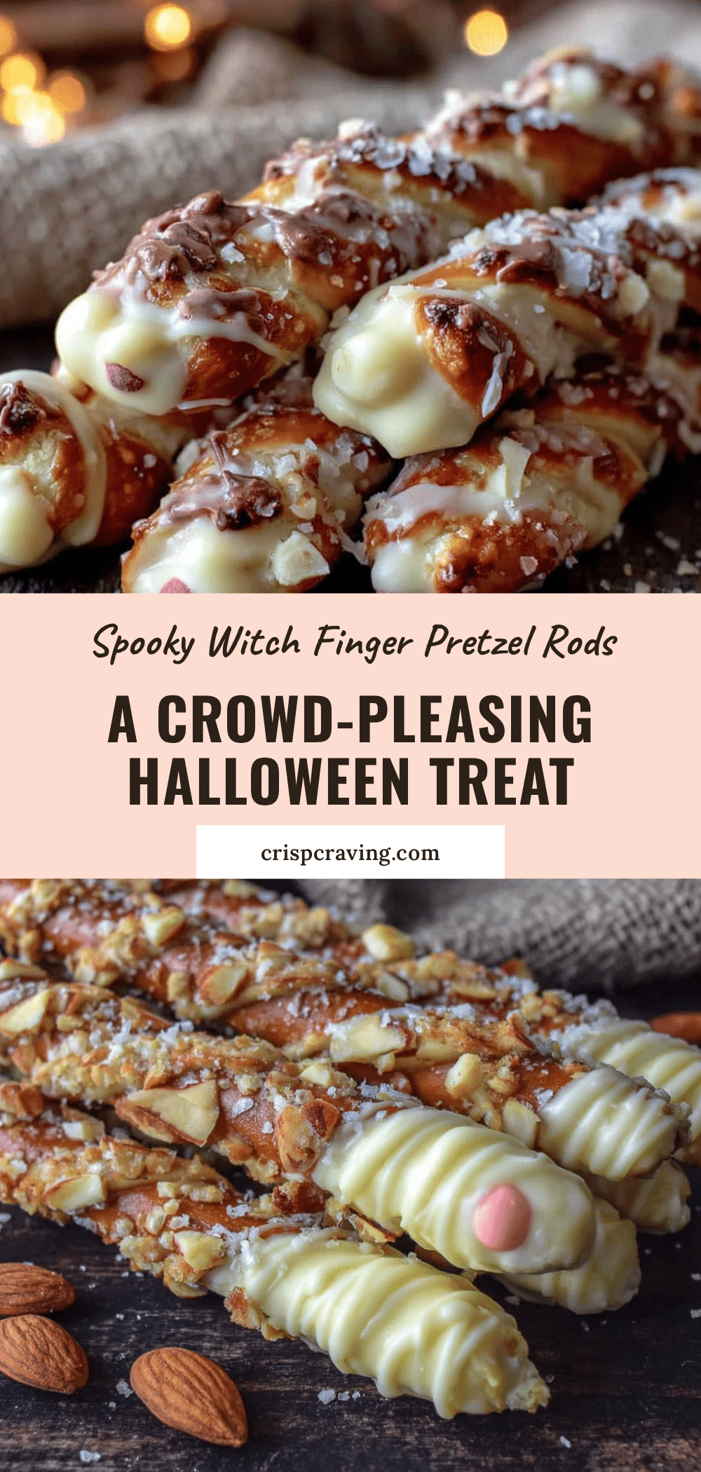 witch finger pretzel rods recipe